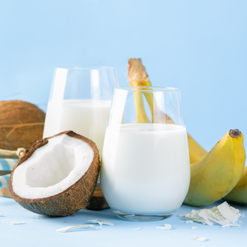 Nutritional drink made from fresh, bleached coconut