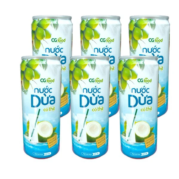 OEM coconut water bottles and cans with custom private label designs from Vietnam