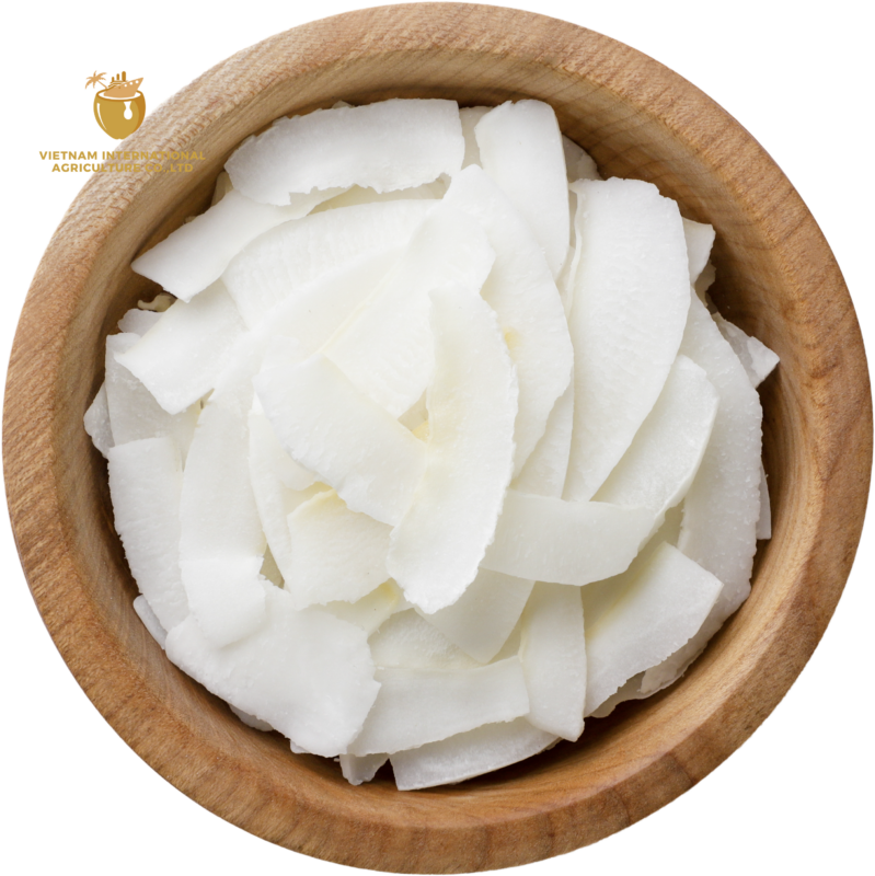 Coconut chips as a healthy snack and crunchy topping for desserts and breakfast bowls